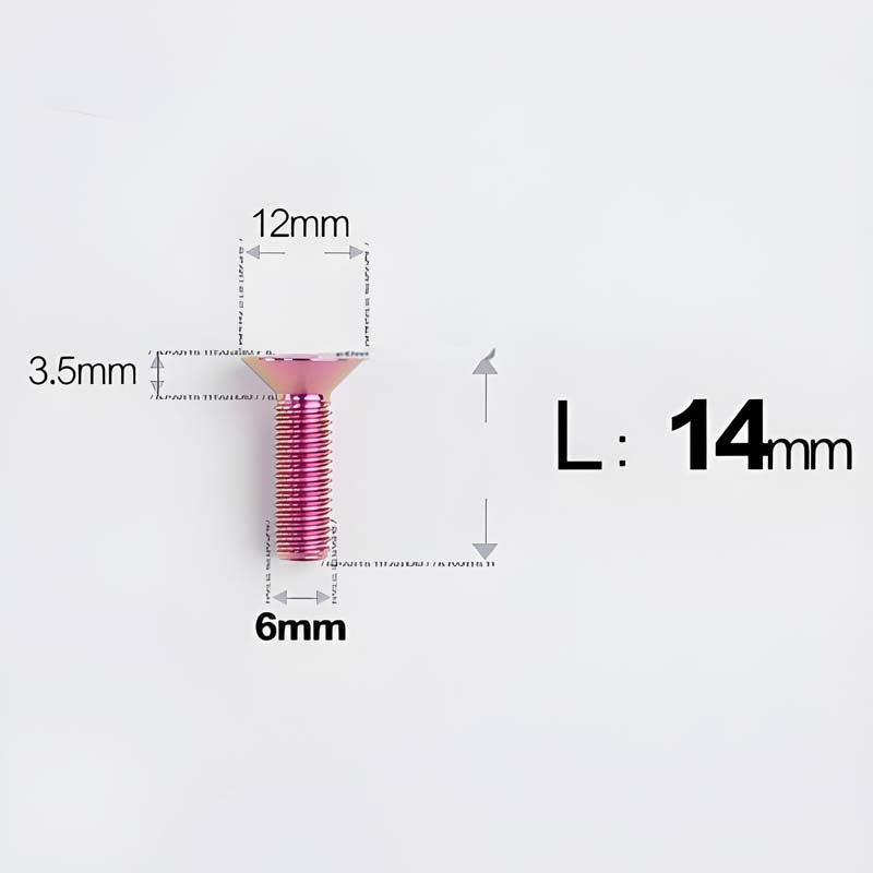 M6 x 10–40mm Titanium Flat Head Bolts – Countersunk Screws for Bike Components
