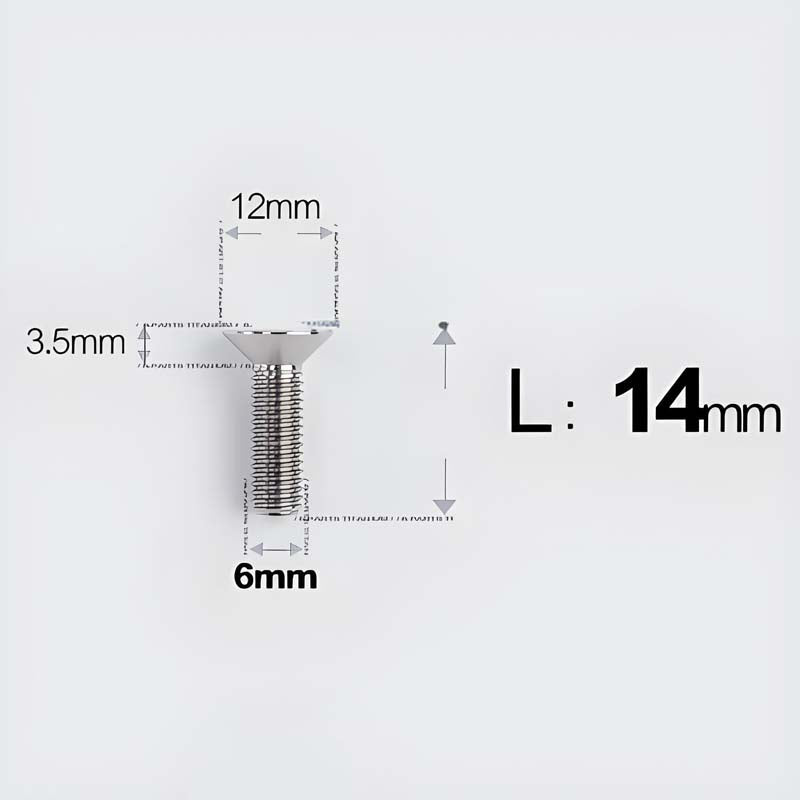 M6 x 10–40mm Titanium Flat Head Bolts – Countersunk Screws for Bike Components