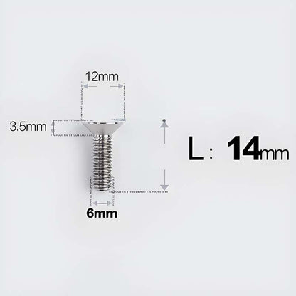 M6 x 10–40mm Titanium Flat Head Bolts – Countersunk Screws for Bike Components