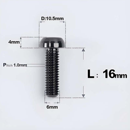 M6 X L8 20 35MM Top Cap Headset Titanium Bolt For Bike