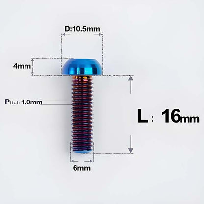 M6 X L8 20 35MM Top Cap Headset Titanium Bolt For Bike