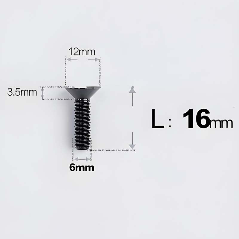 M6 x 10–40mm Titanium Flat Head Bolts – Countersunk Screws for Bike Components