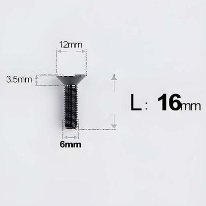 M6 x 10–40mm Titanium Flat Head Bolts – Countersunk Screws for Bike Components