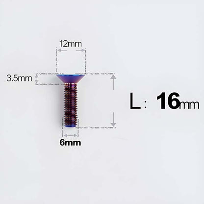 M6 x 10–40mm Titanium Flat Head Bolts – Countersunk Screws for Bike Components