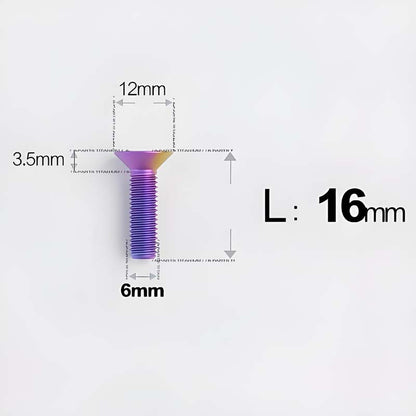 M6 x 10–40mm Titanium Flat Head Bolts – Countersunk Screws for Bike Components