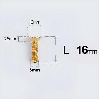M6 x 10–40mm Titanium Flat Head Bolts – Countersunk Screws for Bike Components