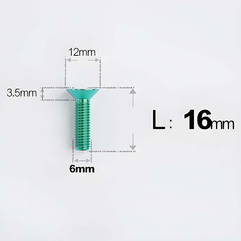 M6 x 10–40mm Titanium Flat Head Bolts – Countersunk Screws for Bike Components