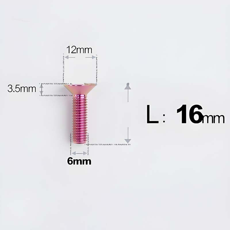 M6 x 10–40mm Titanium Flat Head Bolts – Countersunk Screws for Bike Components