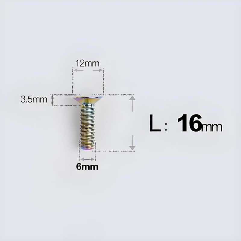 M6 x 10–40mm Titanium Flat Head Bolts – Countersunk Screws for Bike Components