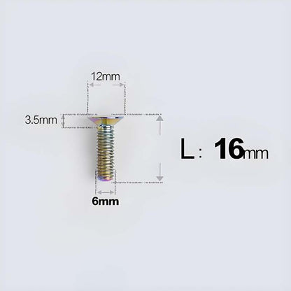 M6 x 10–40mm Titanium Flat Head Bolts – Countersunk Screws for Bike Components