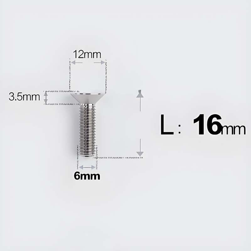 M6 x 10–40mm Titanium Flat Head Bolts – Countersunk Screws for Bike Components