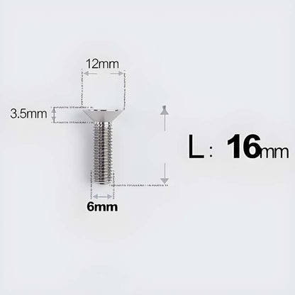 M6 x 10–40mm Titanium Flat Head Bolts – Countersunk Screws for Bike Components