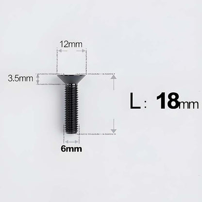 M6 x 10–40mm Titanium Flat Head Bolts – Countersunk Screws for Bike Components