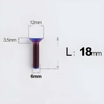 M6 x 10–40mm Titanium Flat Head Bolts – Countersunk Screws for Bike Components