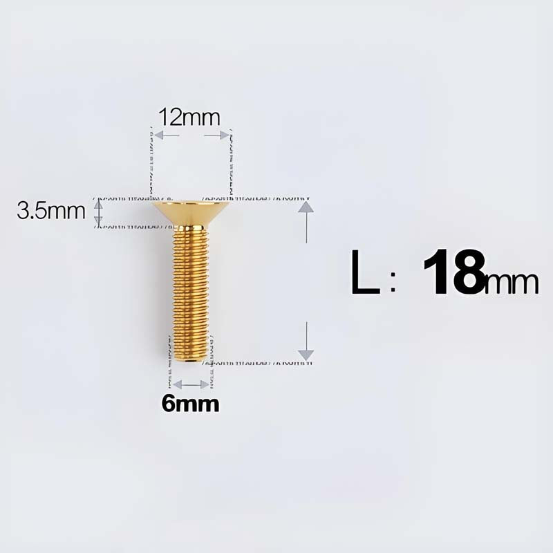 M6 x 10–40mm Titanium Flat Head Bolts – Countersunk Screws for Bike Components