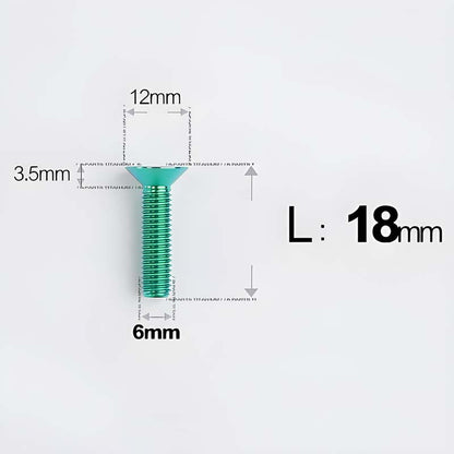 M6 x 10–40mm Titanium Flat Head Bolts – Countersunk Screws for Bike Components