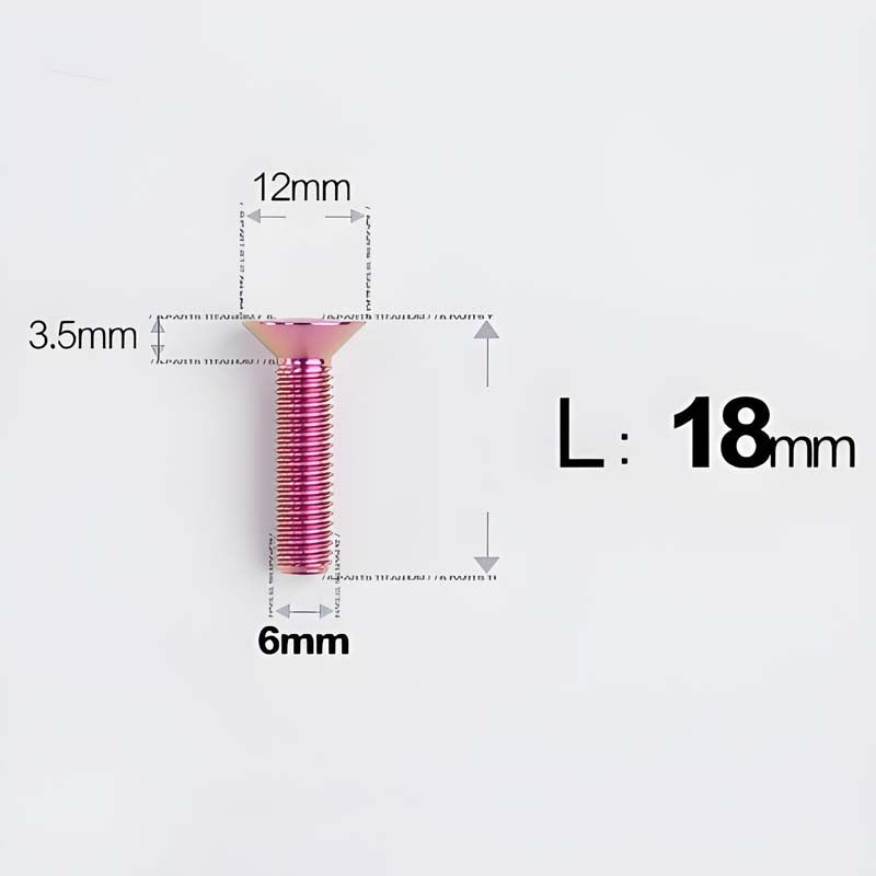 M6 x 10–40mm Titanium Flat Head Bolts – Countersunk Screws for Bike Components