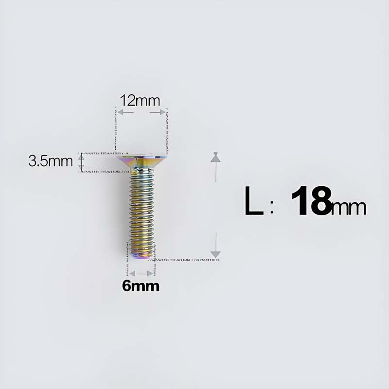 M6 x 10–40mm Titanium Flat Head Bolts – Countersunk Screws for Bike Components