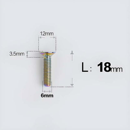 M6 x 10–40mm Titanium Flat Head Bolts – Countersunk Screws for Bike Components