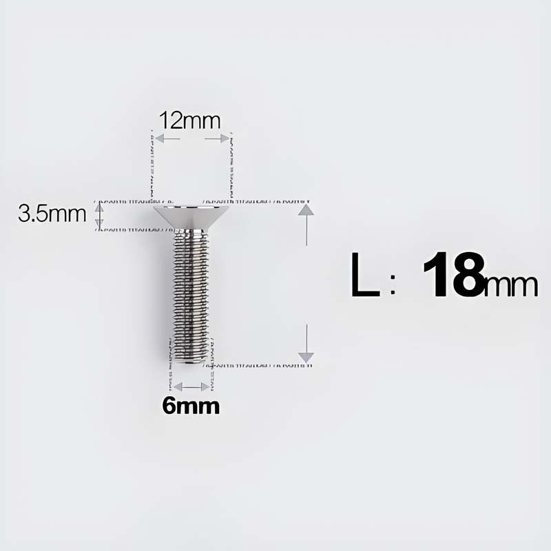 M6 x 10–40mm Titanium Flat Head Bolts – Countersunk Screws for Bike Components