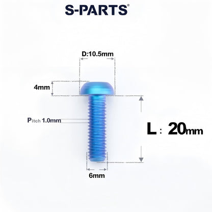 M6 X L8 20 35MM Top Cap Headset Titanium Bolt For Bike