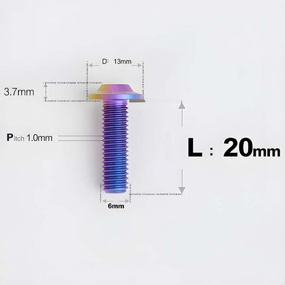 M6 X L8-55mm Titanium Button Head Bolts For Electric Motorbycle