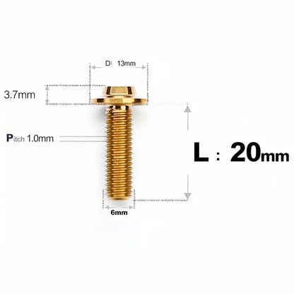 M6 X L8-55mm Titanium Button Head Bolts For Electric Motorbycle
