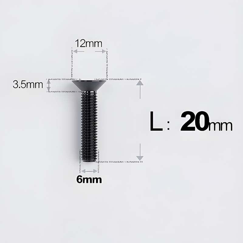 M6 x 10–40mm Titanium Flat Head Bolts – Countersunk Screws for Bike Components