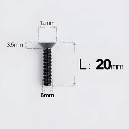 M6 x 10–40mm Titanium Flat Head Bolts – Countersunk Screws for Bike Components