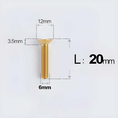 M6 x 10–40mm Titanium Flat Head Bolts – Countersunk Screws for Bike Components