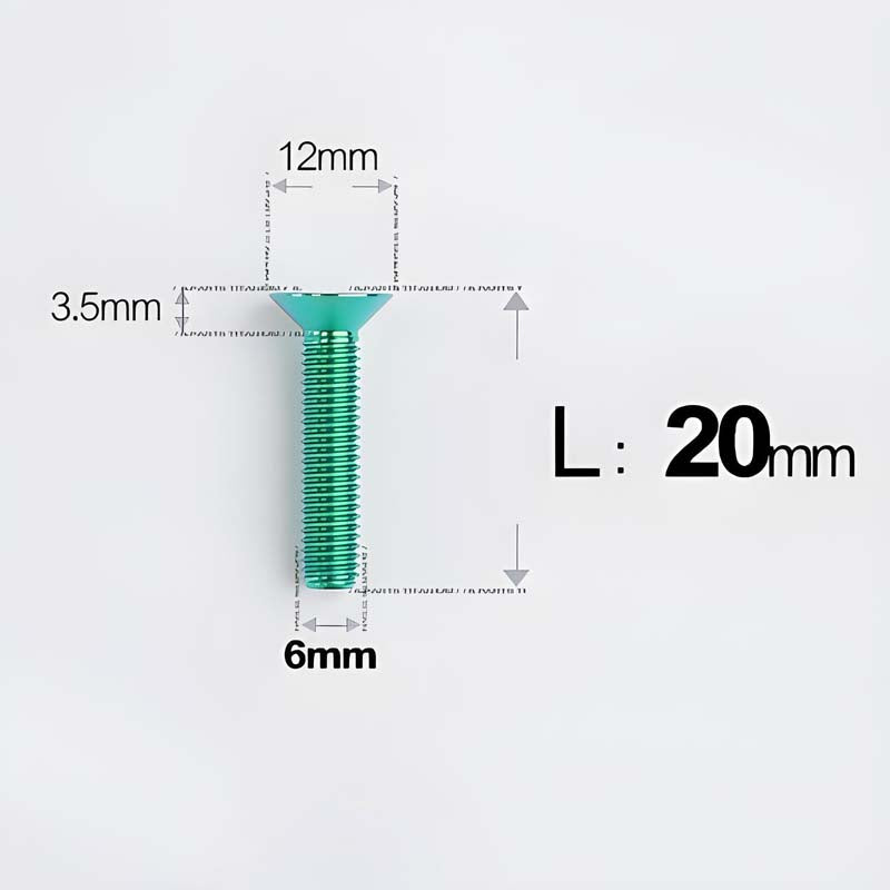 M6 x 10–40mm Titanium Flat Head Bolts – Countersunk Screws for Bike Components