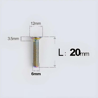 M6 x 10–40mm Titanium Flat Head Bolts – Countersunk Screws for Bike Components