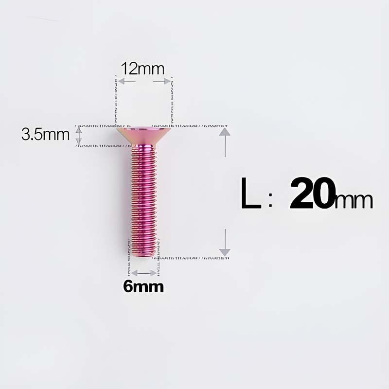 M6 x 10–40mm Titanium Flat Head Bolts – Countersunk Screws for Bike Components