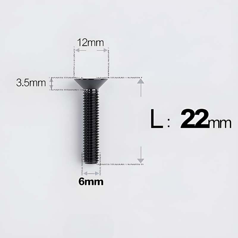 M6 x 10–40mm Titanium Flat Head Bolts – Countersunk Screws for Bike Components