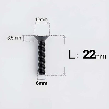 M6 x 10–40mm Titanium Flat Head Bolts – Countersunk Screws for Bike Components