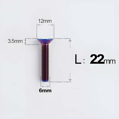 M6 x 10–40mm Titanium Flat Head Bolts – Countersunk Screws for Bike Components