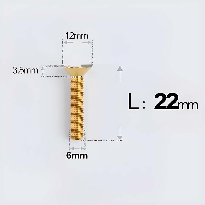 M6 x 10–40mm Titanium Flat Head Bolts – Countersunk Screws for Bike Components