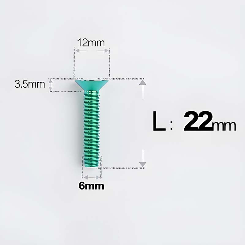 M6 x 10–40mm Titanium Flat Head Bolts – Countersunk Screws for Bike Components