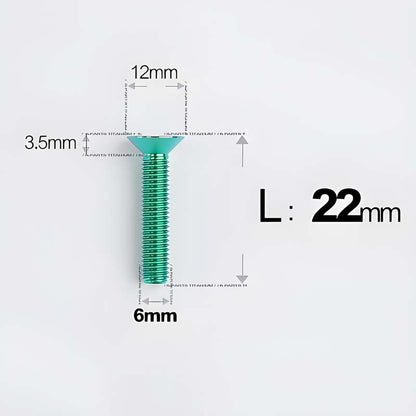 M6 x 10–40mm Titanium Flat Head Bolts – Countersunk Screws for Bike Components