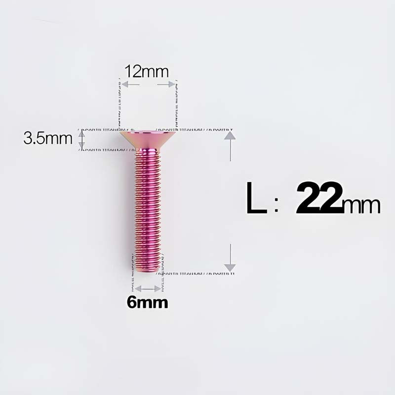 M6 x 10–40mm Titanium Flat Head Bolts – Countersunk Screws for Bike Components