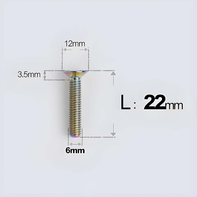 M6 x 10–40mm Titanium Flat Head Bolts – Countersunk Screws for Bike Components