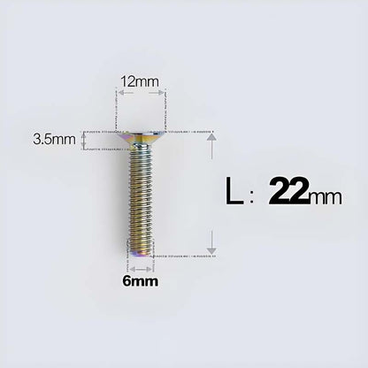 M6 x 10–40mm Titanium Flat Head Bolts – Countersunk Screws for Bike Components