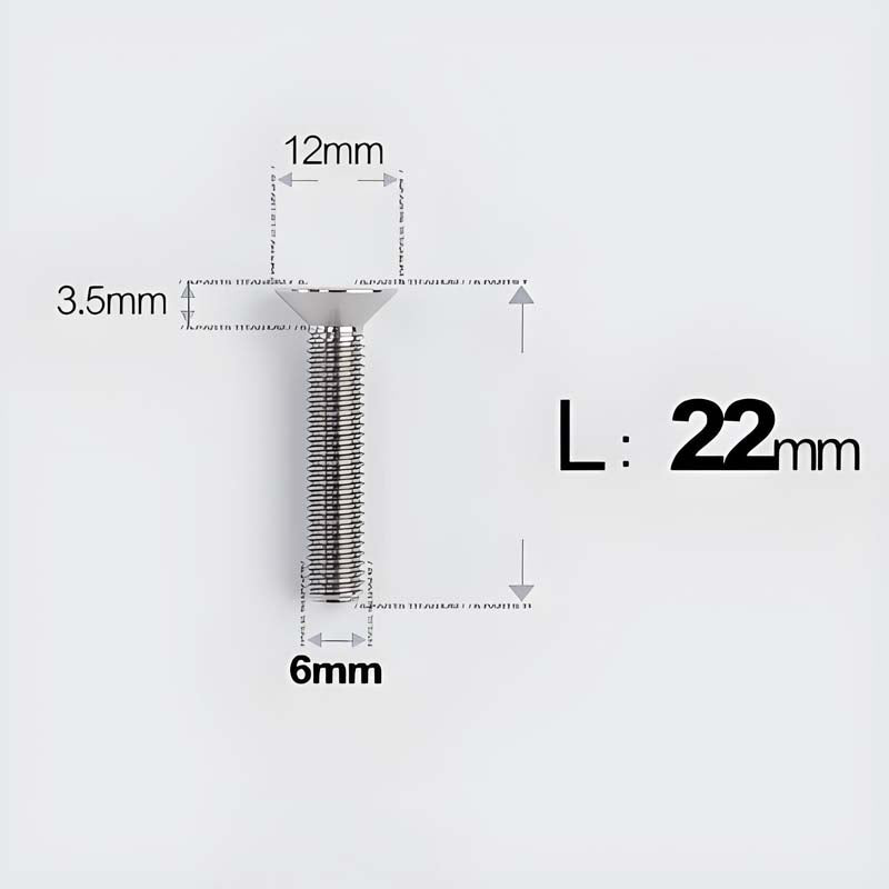 M6 x 10–40mm Titanium Flat Head Bolts – Countersunk Screws for Bike Components