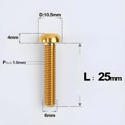 M6 x 25mm Titanium Master Cylinder Base Mounting Bolts for Brembo RCS / RCS Corsa Corta