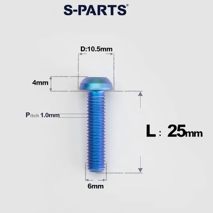 M6 X L8 20 35MM Top Cap Headset Titanium Bolt For Bike