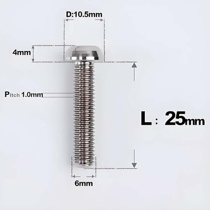 M6 x 25mm Titanium Master Cylinder Base Mounting Bolts for Brembo RCS / RCS Corsa Corta