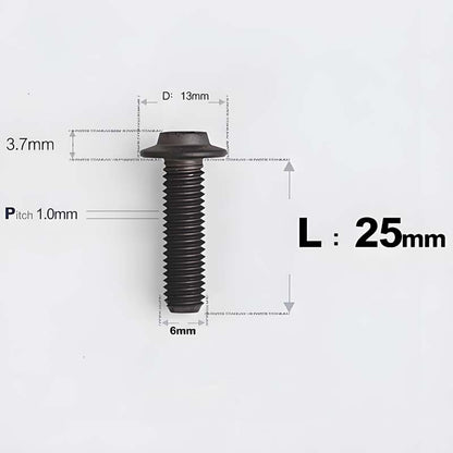 M6 X L8-55mm Titanium Button Head Bolts For Electric Motorbycle