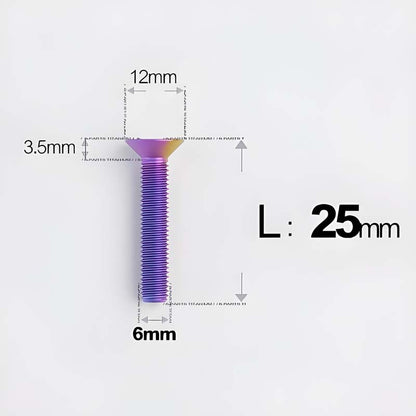 M6 x 10–40mm Titanium Flat Head Bolts – Countersunk Screws for Bike Components