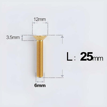 M6 x 10–40mm Titanium Flat Head Bolts – Countersunk Screws for Bike Components