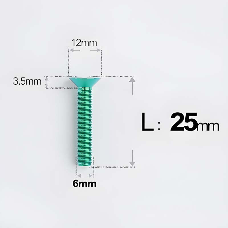 M6 x 10–40mm Titanium Flat Head Bolts – Countersunk Screws for Bike Components